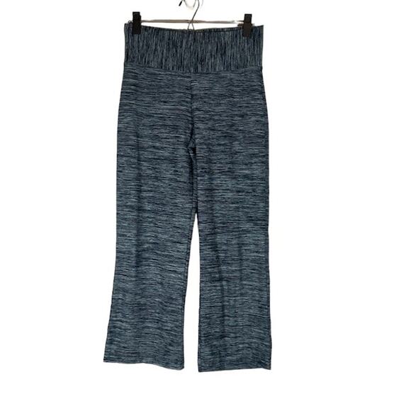 Nike Dri Fit Heathered Blue Wide Leg Athletic Workout Leggings Women Sz M - Picture 1 of 9
